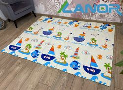 Дитячий розвиваючий термокилимок складний «Море/Динозаври» 200×150×1 см із сумкою — комфорт, безпека та розвиток у грі